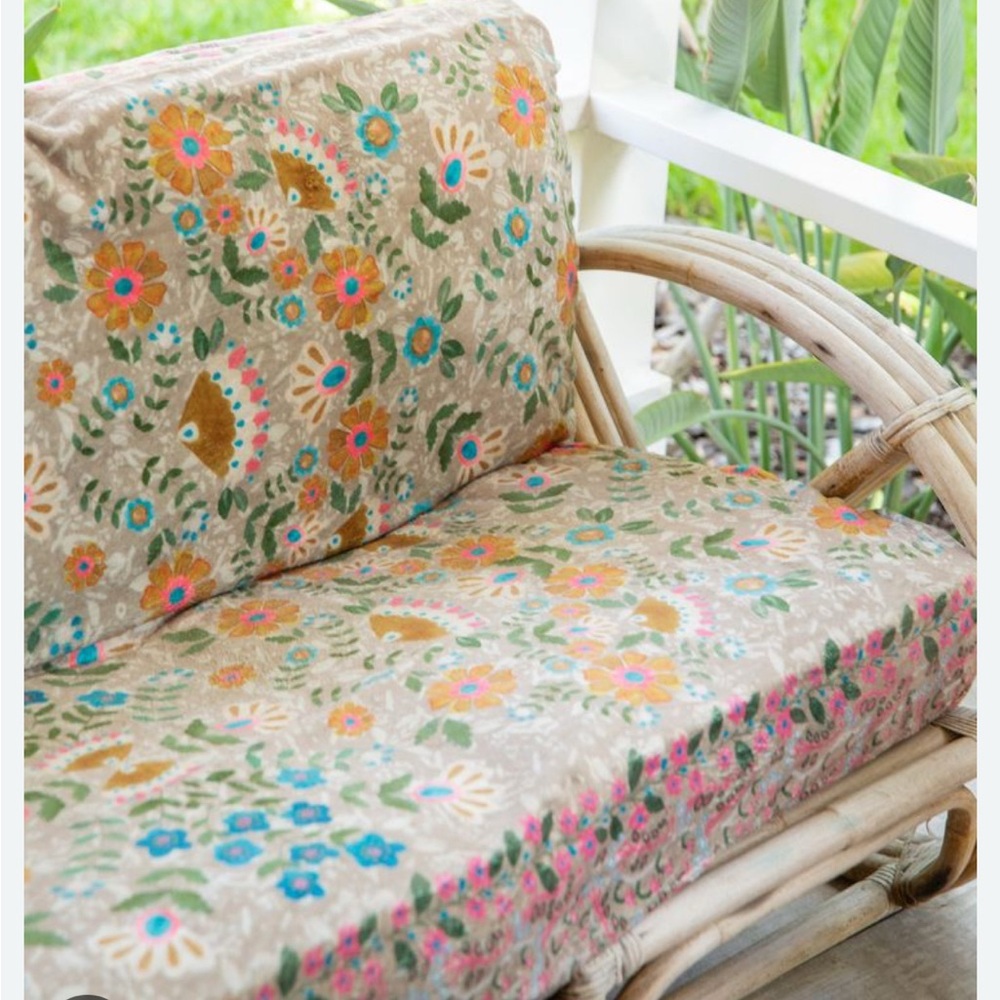 Floral Velvet Sofa Cover
